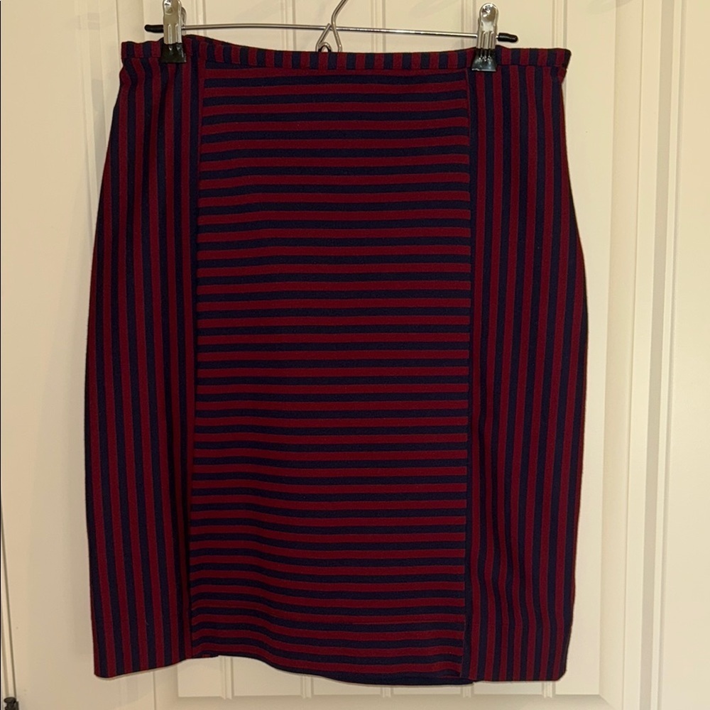 Merona Red and Blue Pencil Skirt Knee-Length Work Women’s